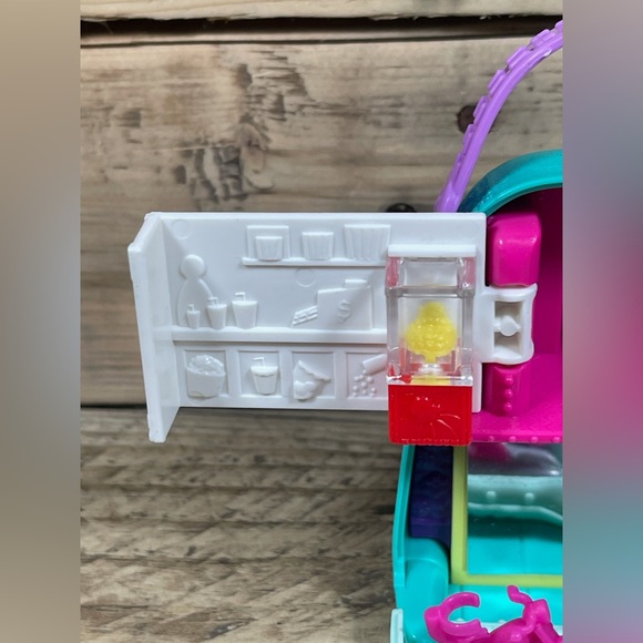 Polly Pocket Handbag Doll Playset 2018 Blue Purple Bow Movie Theater Mall Figure - Picture 11 of 16